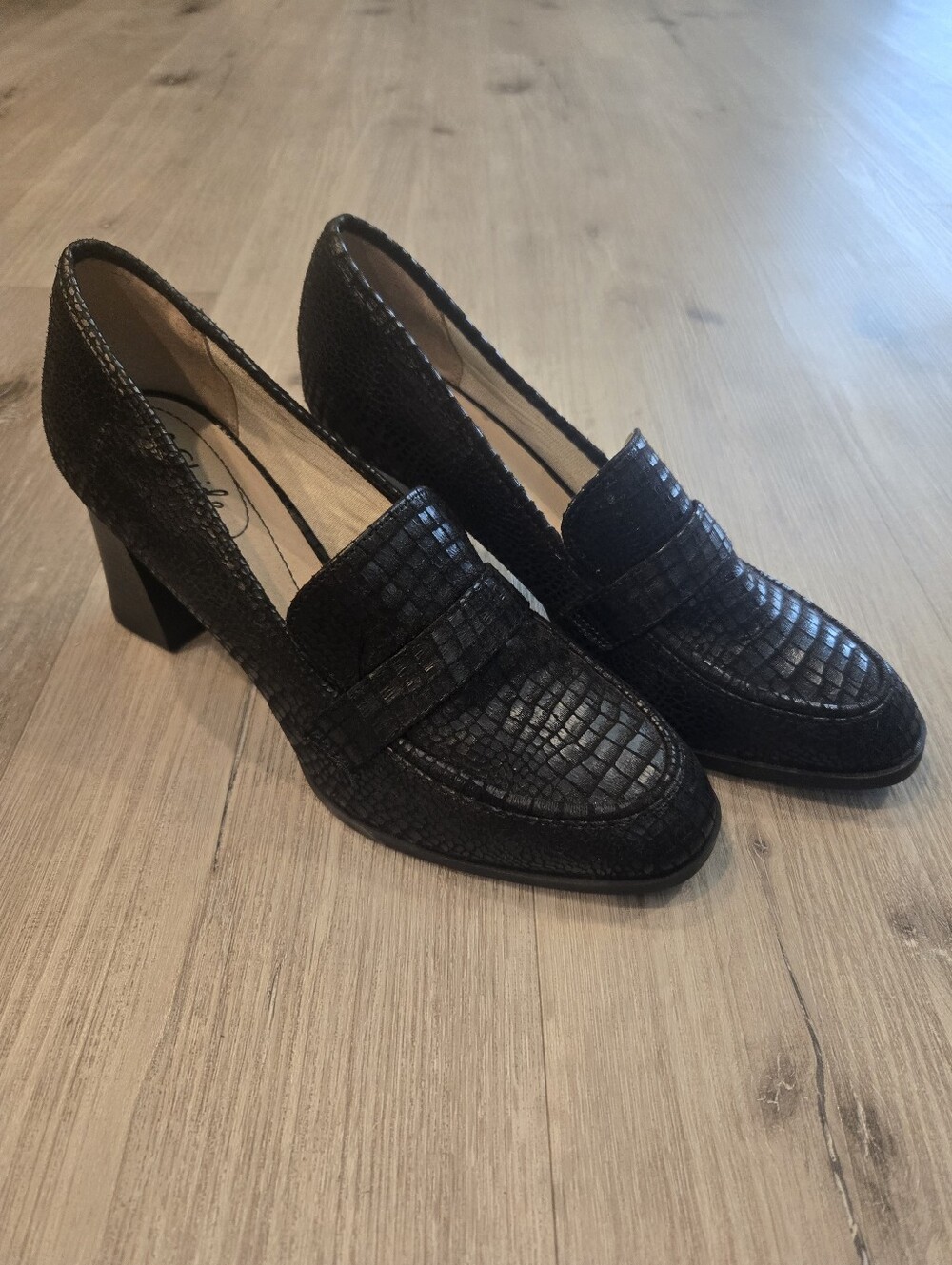 Life Stride Farrah Slip On Block Heeled Loafers Sz 9